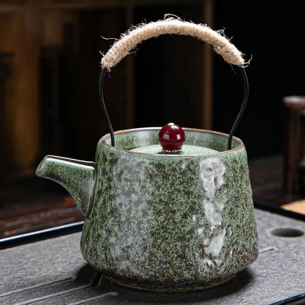 Rustic Elegance Handcrafted Japanese-Style Teapot