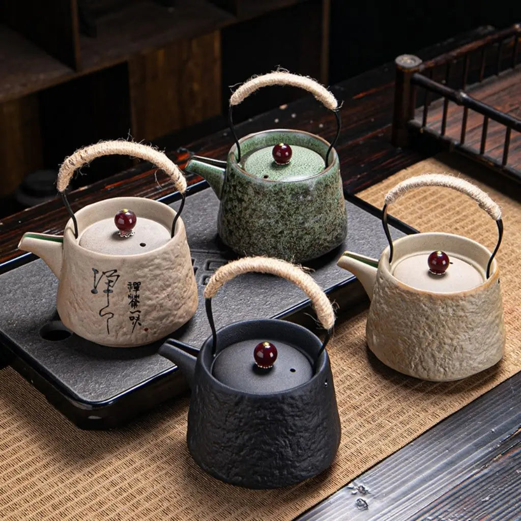 Rustic Elegance Handcrafted Japanese-Style Teapot