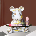 Resin Art Decor Table Tray – Unique Bear Graffiti Sculpture for Home & Office