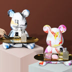 Resin Art Decor Table Tray – Unique Bear Graffiti Sculpture for Home & Office