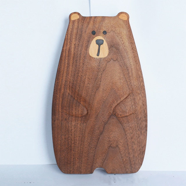 Charming Bear-Shaped Wooden Serving Board - Ideal for Entertaining