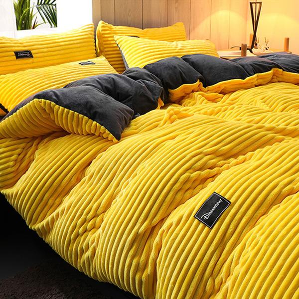Cozy Warm Corduroy Velvet Bedding Set – Modern Bedroom Essentials