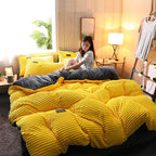 Cozy Warm Corduroy Velvet Bedding Set – Modern Bedroom Essentials