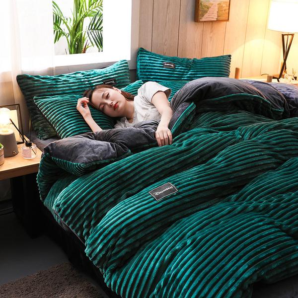 Cozy Warm Corduroy Velvet Bedding Set – Modern Bedroom Essentials