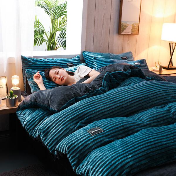 Cozy Warm Corduroy Velvet Bedding Set – Modern Bedroom Essentials