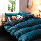 Cozy Warm Corduroy Velvet Bedding Set – Modern Bedroom Essentials