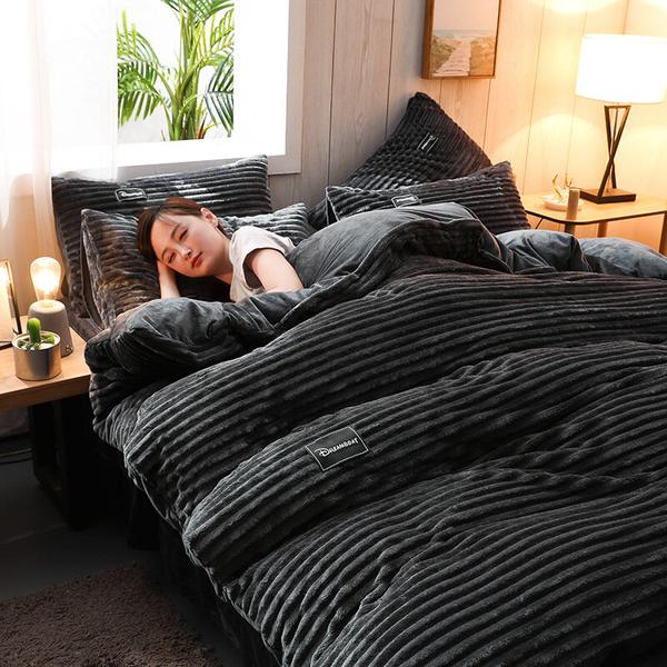 Cozy Warm Corduroy Velvet Bedding Set – Modern Bedroom Essentials