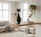 Candle Holder in Black Cat Shape – Metal Decoration for Small Candles
