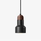 Sleek Walnut & Black Pendant Light for Kitchen Spaces