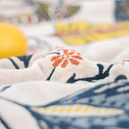 Reversible Floral Throw Blanket with Tassels