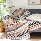 Vivid Geometric Cotton Throw for Stylish Living