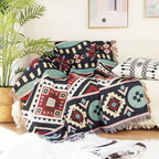 Vivid Geometric Cotton Throw for Stylish Living
