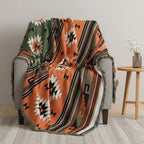 Vivid Geometric Cotton Throw for Stylish Living