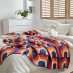 Vibrant Spectrum Knitted Throw Blanket