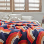 Vibrant Spectrum Knitted Throw Blanket