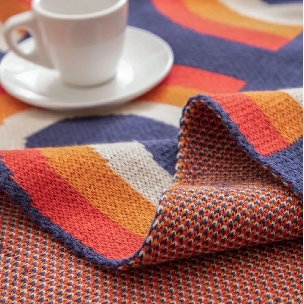 Vibrant Spectrum Knitted Throw Blanket