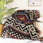 Vivid Geometric Cotton Throw for Stylish Living