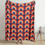 Vibrant Spectrum Knitted Throw Blanket