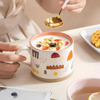 Floral Elegance Stoneware Coffee Mug