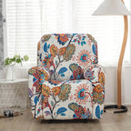 Stretchy Fabric Recliner Cover with Side Pockets - Durable Design