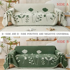 Reversible Microfiber Sofa Cover – Botanical Garden Design