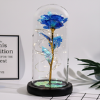 Glass Dome Display with Rose Figurine - Mother's Day Gift Decoration