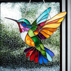 Acrylic Hanging Decor - Stained Glass Bluebird Window Suncatcher