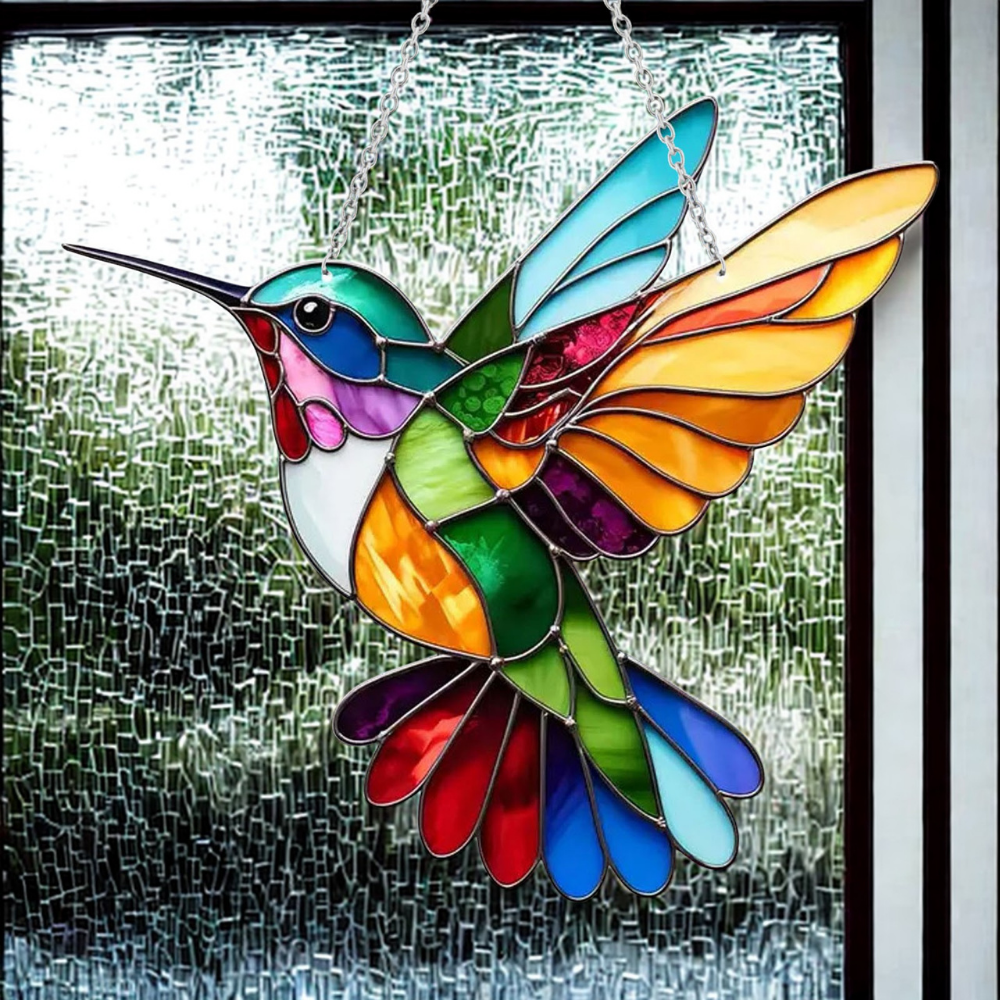 Acrylic Hanging Decor - Stained Glass Bluebird Window Suncatcher