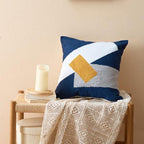 Decorative Cushion in Earth Tones – Soft Throw Pillow with Abstract Stitching