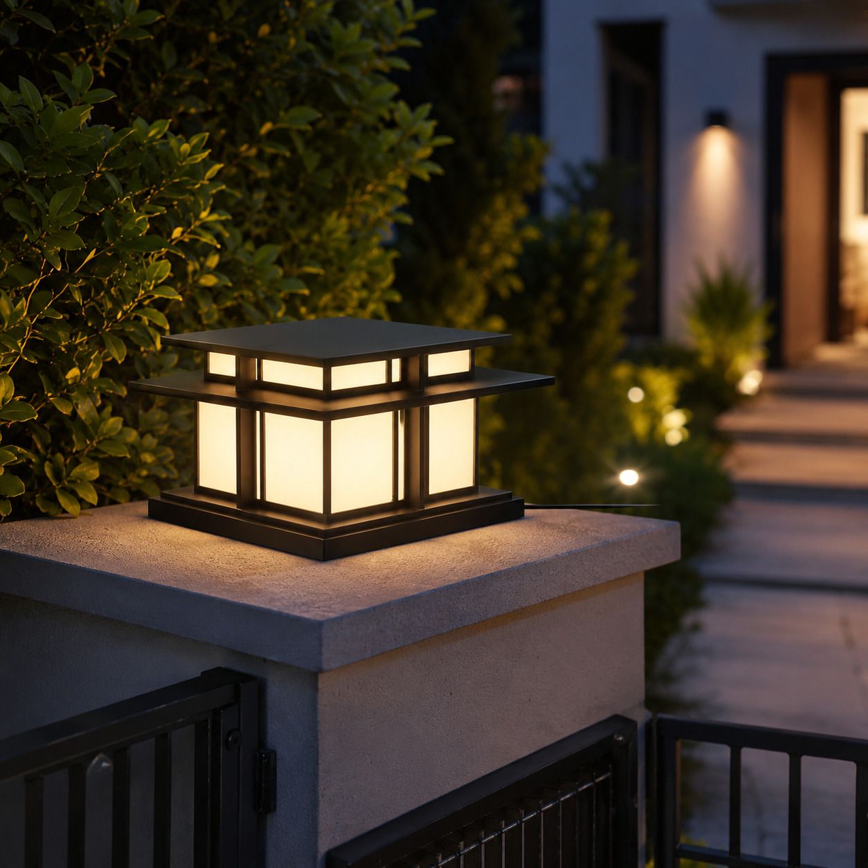 Elegant Outdoor Pillar Light - Sturdy Design for Garden & Pathways