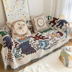 Vibrant Retro-Inspired Knit Blanket