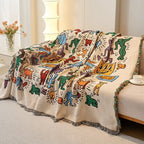 Vibrant Retro-Inspired Knit Blanket