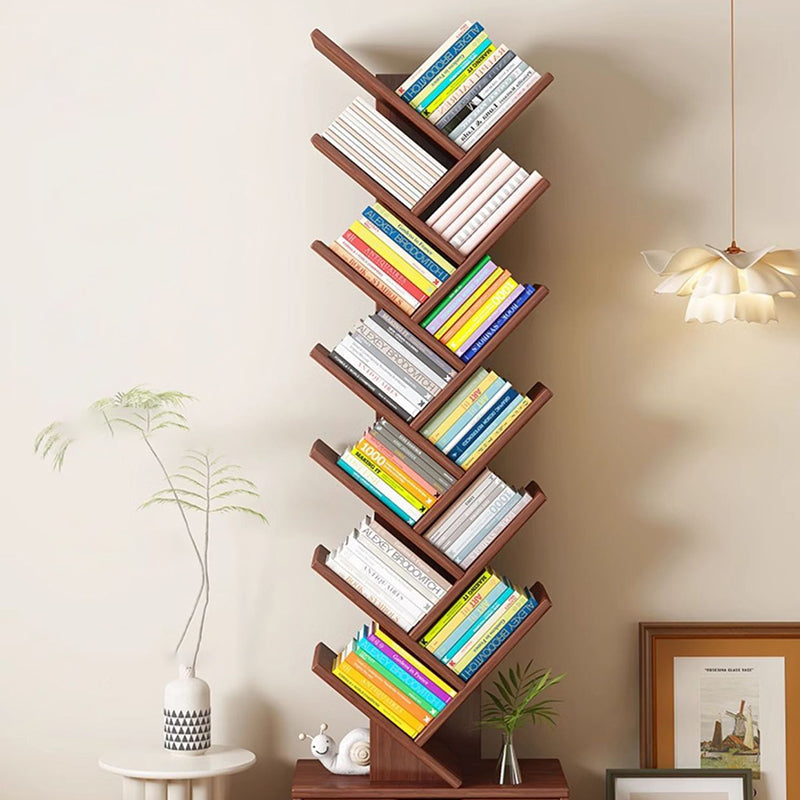 Multi-Tier Storage Bookshelf – Eco-Friendly Solid Wood for Home Office