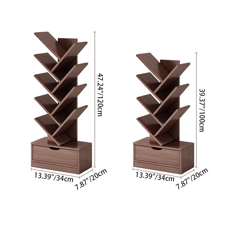 Multi-Tier Storage Bookshelf – Eco-Friendly Solid Wood for Home Office