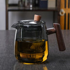 Elegant Heat-Resistant Glass Teapot with Wooden Handle