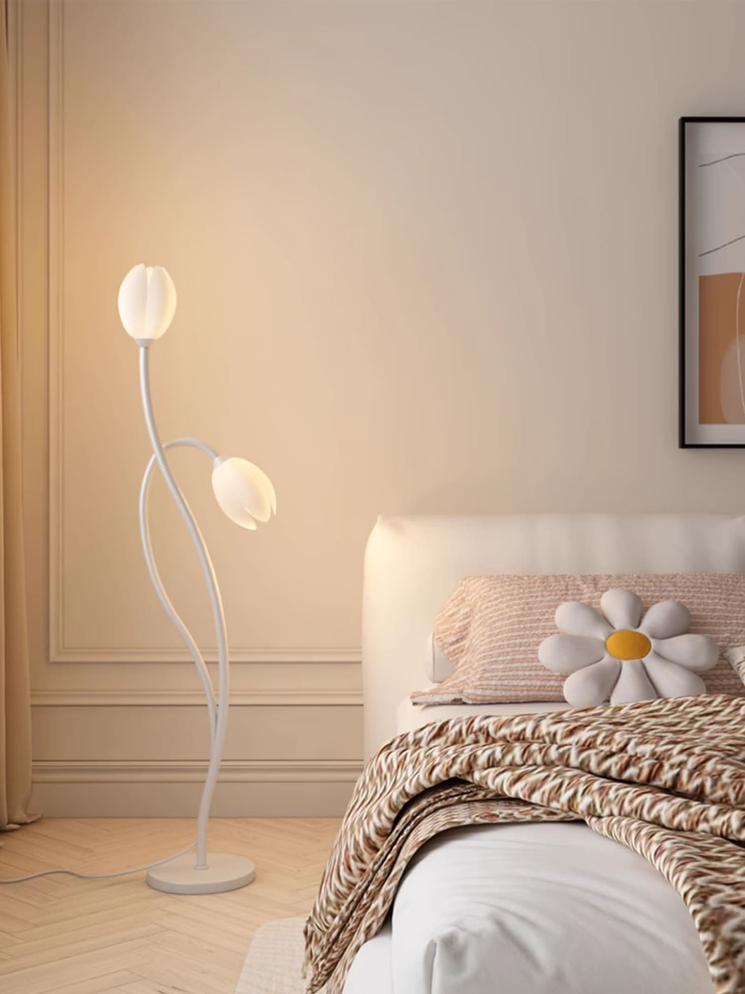Contemporary Floral Floor Lamp for Living Room Lighting