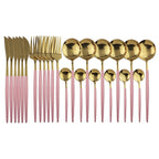 24-Piece Stainless Steel Cutlery Set for Sophisticated Dining