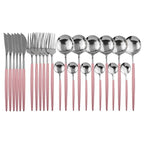 24-Piece Stainless Steel Cutlery Set for Sophisticated Dining