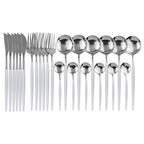 24-Piece Stainless Steel Cutlery Set for Sophisticated Dining