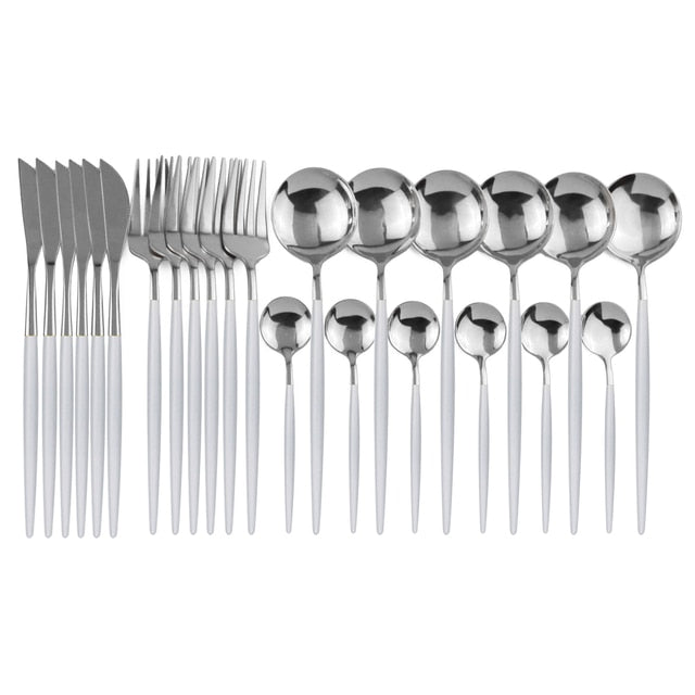 24-Piece Stainless Steel Cutlery Set for Sophisticated Dining