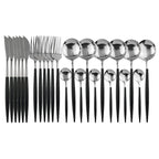 24-Piece Stainless Steel Cutlery Set for Sophisticated Dining