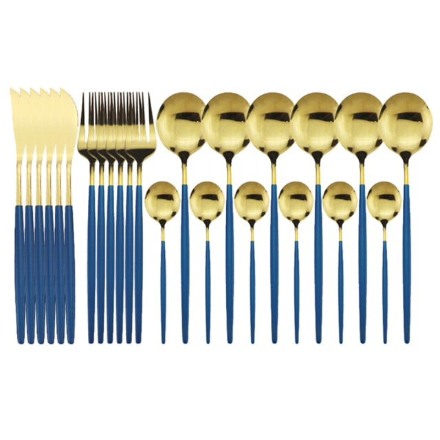 24-Piece Stainless Steel Cutlery Set for Sophisticated Dining