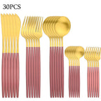 30-Piece Stainless Steel Flatware Set for Stylish Dining
