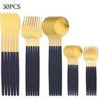 30-Piece Stainless Steel Flatware Set for Stylish Dining