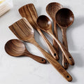 7-Piece Kitchen Utensil Set in Elegant Teak for Versatile Cooking