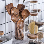 7-Piece Kitchen Utensil Set in Elegant Teak for Versatile Cooking