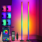 Smart Control RGB LED Floor Lamp in Black Design