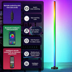 Smart Control RGB LED Floor Lamp in Black Design