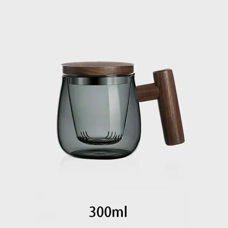 Elegant Heat-Resistant Glass Tea Cup Set with Strainer and Lid