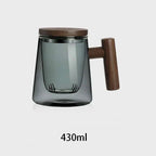 Elegant Heat-Resistant Glass Tea Cup Set with Strainer and Lid